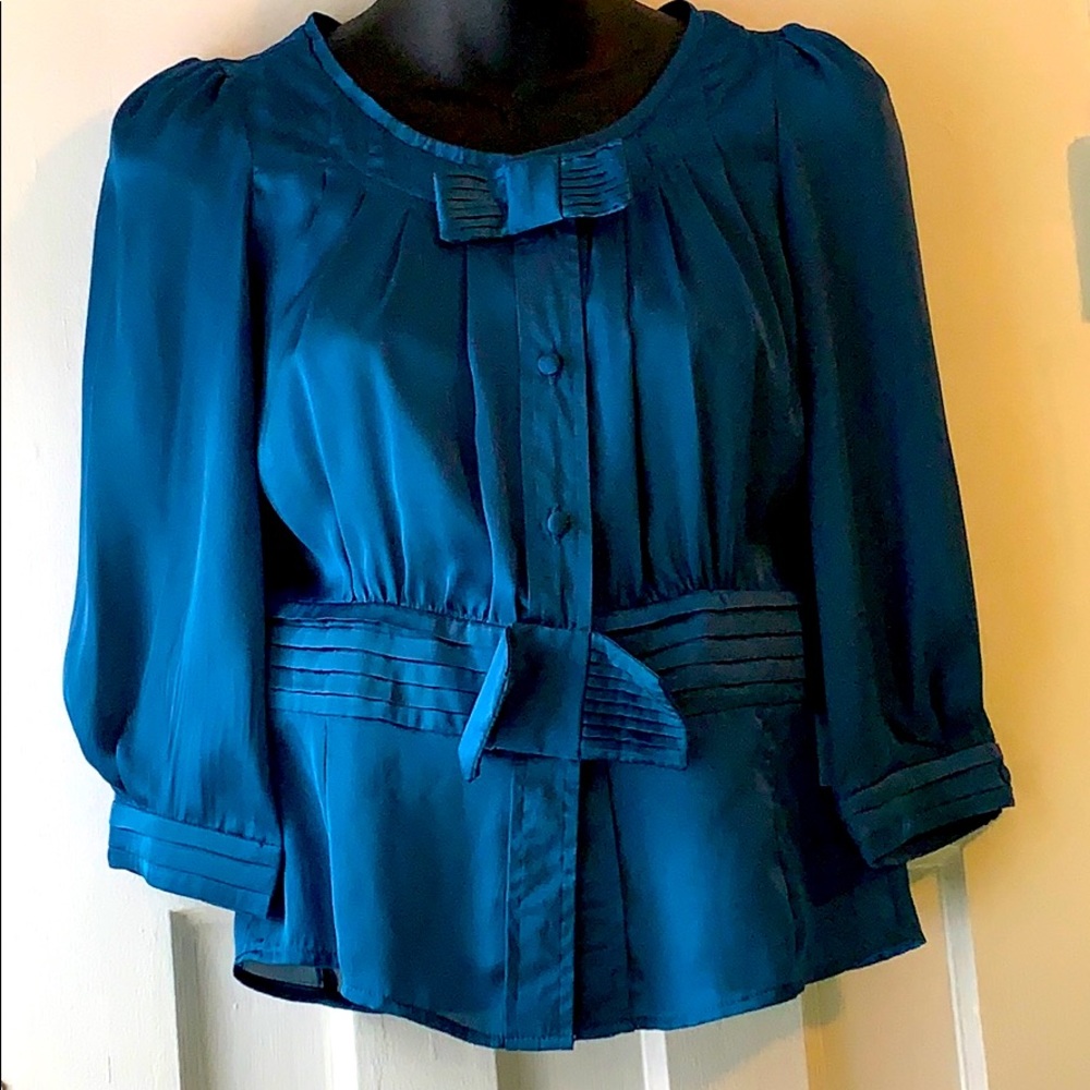 Vintage Free Fashion silk 3/4 sleeve blouse
